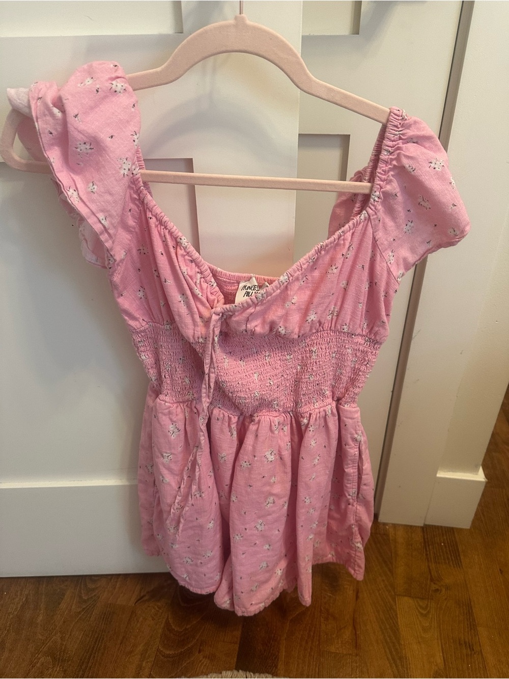 Princess Polly Pink Floral Smocked Mini Romper